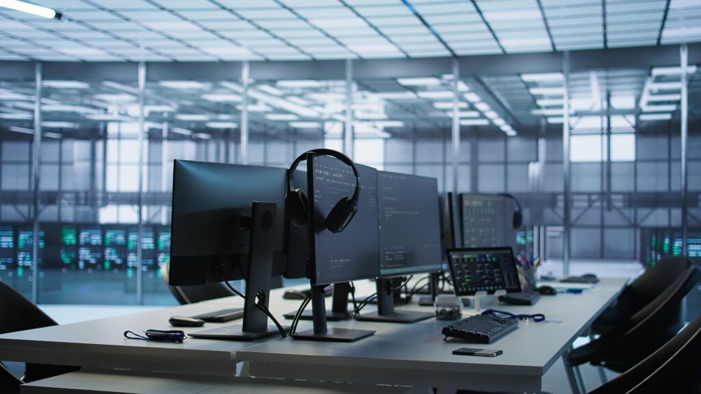 Secure Server Room with Surveillance Cameras